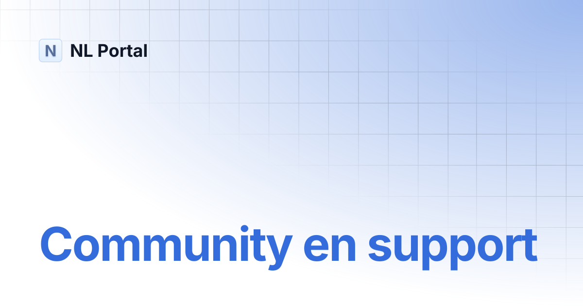 Community en support | NL Portal